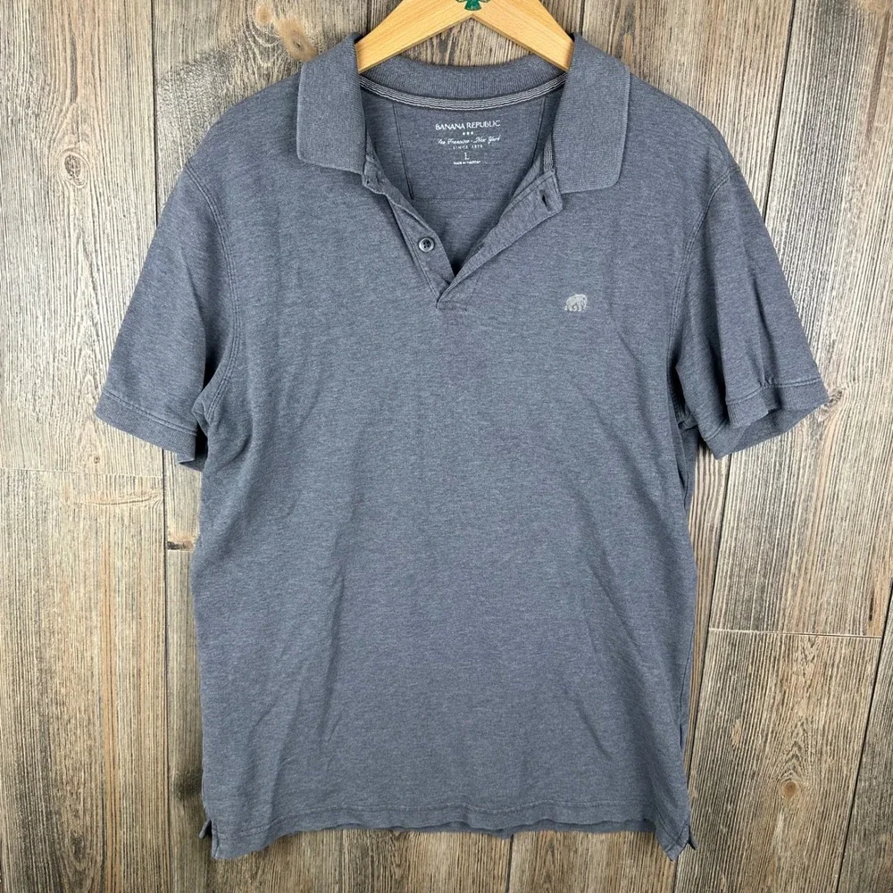 Banana Republic Lot of 8 Polo Shirts Men Size Large Short Sleeve Casual Cotton
